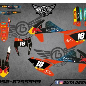 קיט מדבקות ל KTM SXF 2016-2018 EXC 2017-2019 V15