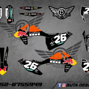 קיט מדבקות ל KTM SXF 2016-2018 EXC 2017-2019 V26