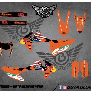 קיט מדבקות ל KTM SXF 2016-2018 EXC 2017-2019 V4
