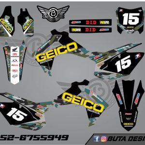 קיט מדבקות ל Honda CRF 450 2013-2016 250 2014-2017 V2