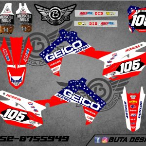 קיט מדבקות ל Honda CRF 450 2013-2016 250 2014-2017 V53